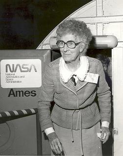 Neta Snook Southern, age 84, emerges from the Flight Simulator for Advanced Aircraft at Ames Research Center, Moffett Field, Calif., sometime in 1980. Neta was the first woman aviator in Iowa, first woman student accepted at the Curtiss Flying School in Virginia, first woman aviator to run her own aviation business and first woman to run a commercial airfield. Yet "Snookie," as her friends called her, was fated to be remembered for her relationship to Amelia Earhart. Her autobiography I Taught Amelia to Fly aptly captures the essence of her fame; she was forever linked to the Earhart mystique as her first instructor. Neta died in March 1991 at the age of 95. 