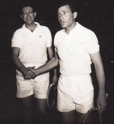A rare photo of Fred Goerner with Efram Zimbalist Jr., circa mid-1960s. Goerner was a fine tennis player, according to his son Lance, who sent me this previously unpublished photo. 